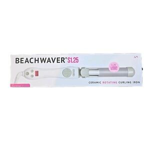 The Beachwaver Co. S1.25 Dual Voltage Curling Iron - White Brand New